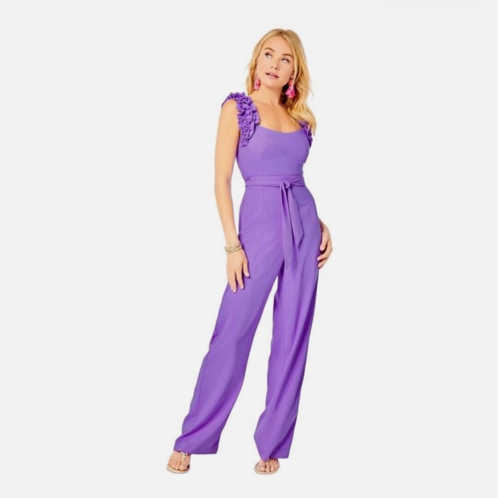 Lilly Pulitzer Lavender Ruffle Strap Jumpsuit